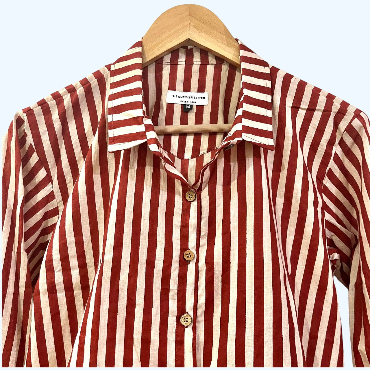 Maroon Stripe Shirt - Women
