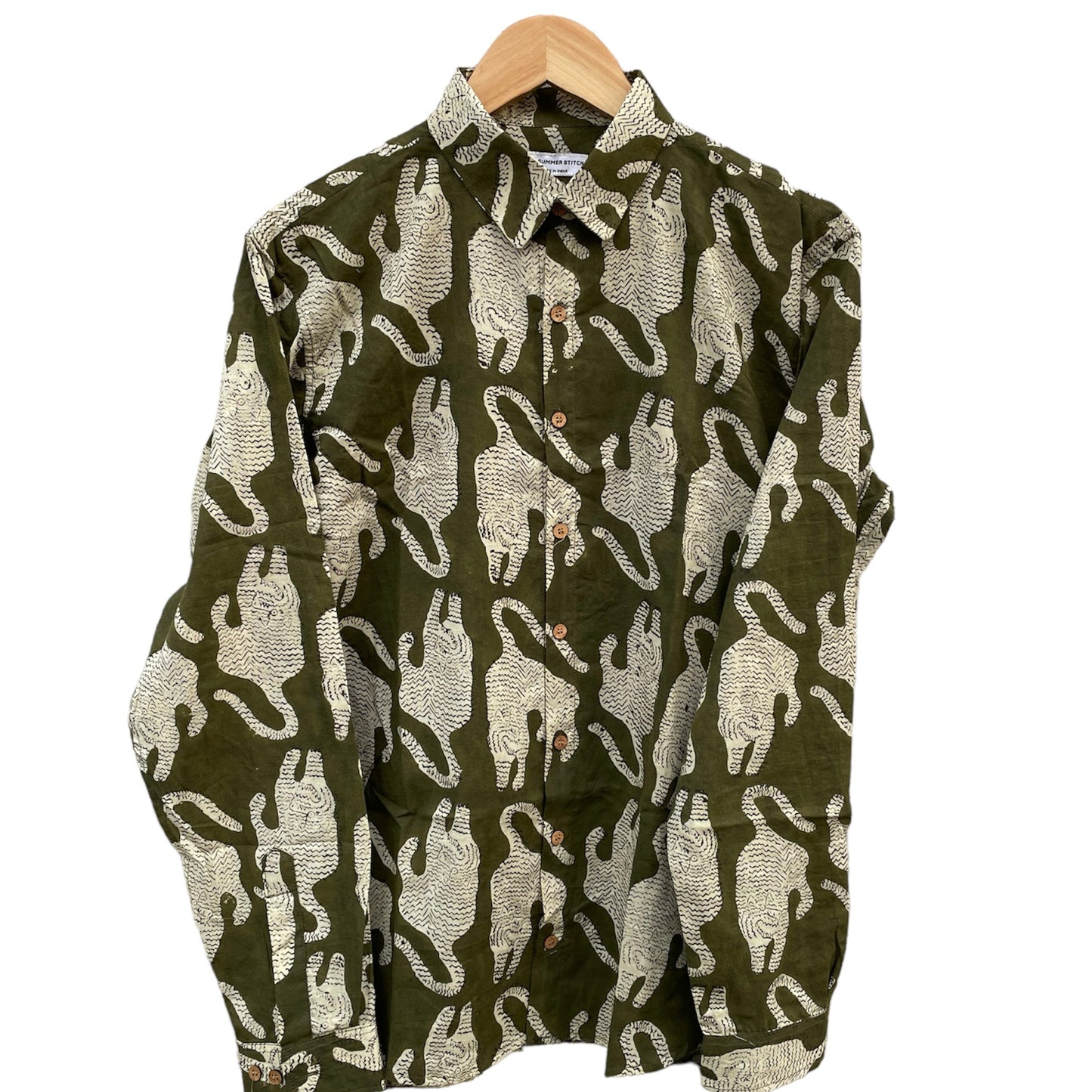 Roar Olive Handblock Shirt