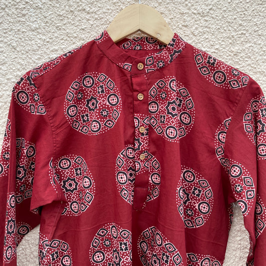 Maroon Mandala Kurta