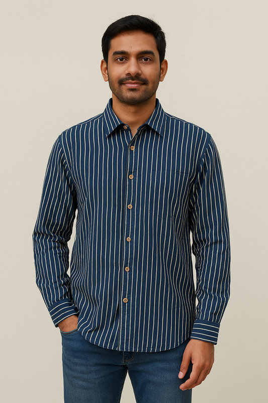 Indigo Striped Shirt