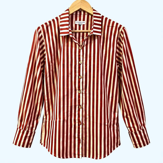 Maroon Stripe Shirt - Women